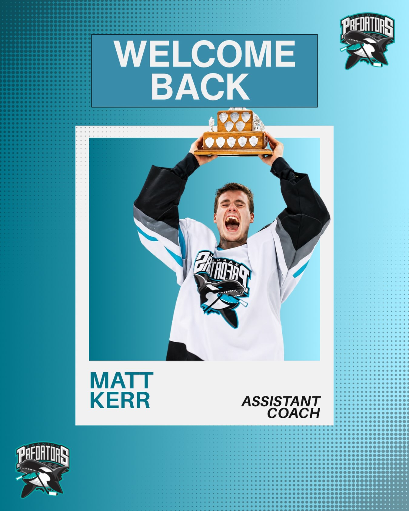 The Saanich Predators are proud to welcome back Matt Kerr as our new Assistant Coach!

A familiar face in the Predators family, Matt has been a leader within our organization for more than four seasons. During his playing career, he helped lead the Predators to a VIJHL Finals appearance and a league championship

His experience, leadership, and knowledge of the game make him a tremendous addition to our coaching staff. We’re thrilled to have him back behind the bench and can’t wait to see the impact he’ll have on our players and our program.
Welcome back to the Predators, Matt! 🫍
