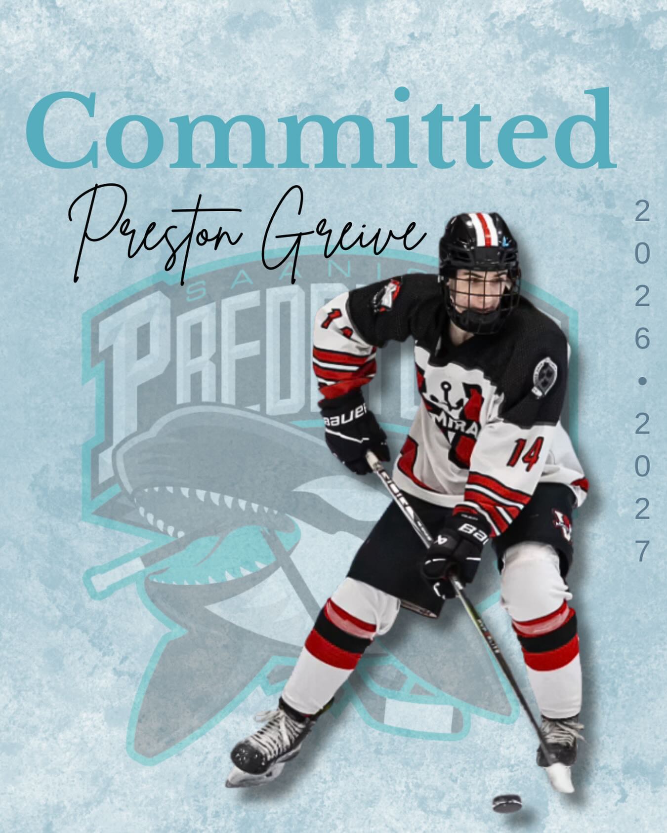 The Saanich Predators are excited to announce the commitment of 2008-born forward Preston Greive. Preston was a standout at our Spring Camp and made a strong impression with his skill and work ethic.

Welcome to the Preds! 🐳