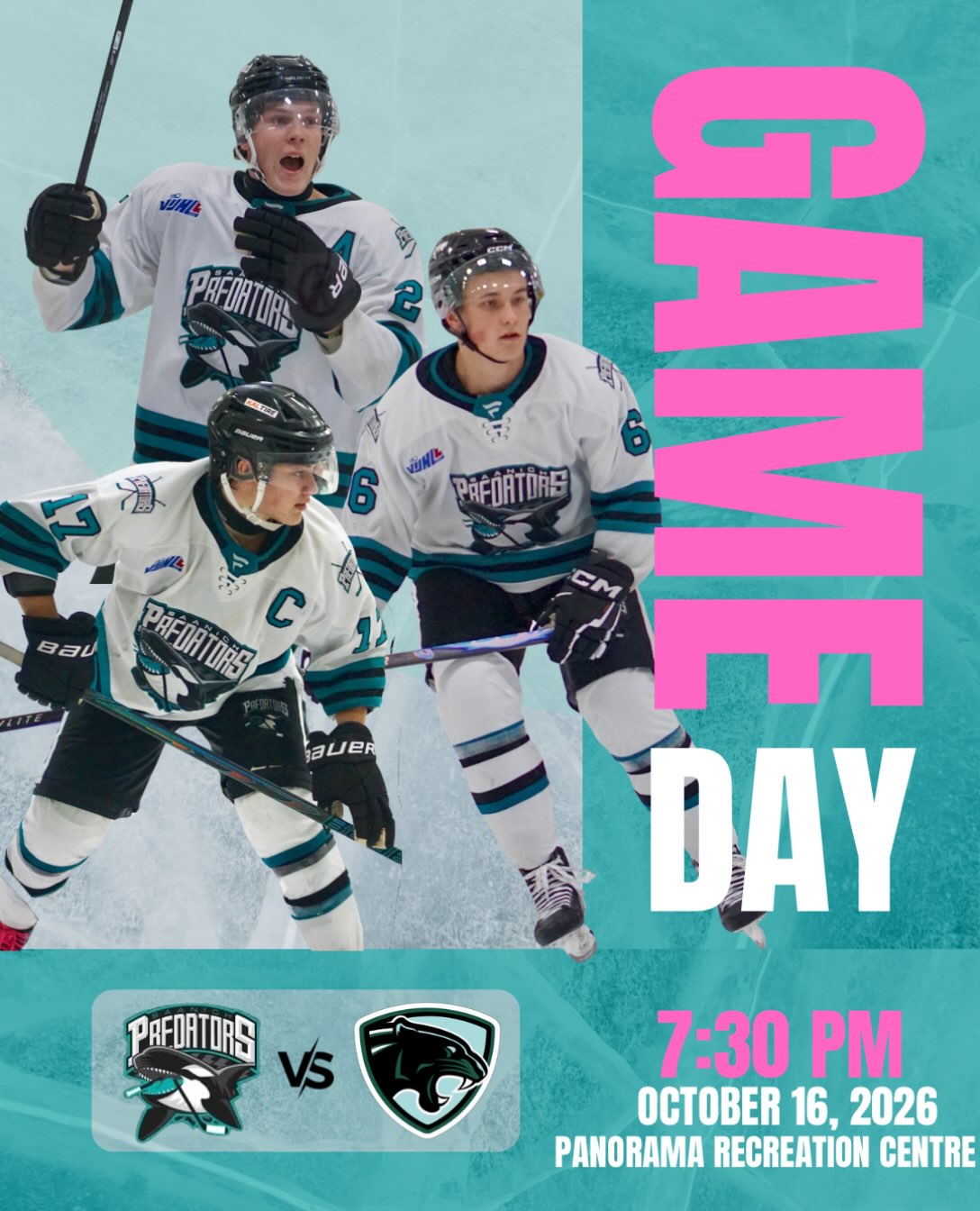 It’s game day! 7:30 pm puck drop at Panorama for hockey fights cancer night! 💖🏒