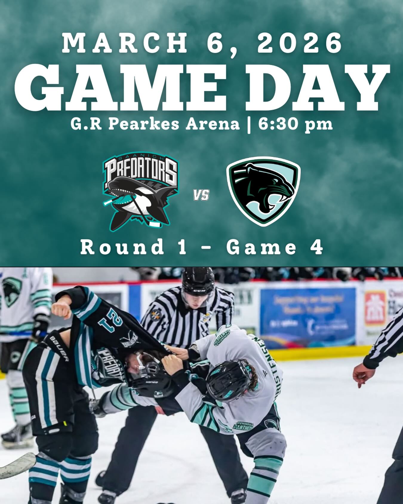 Game 4 tonight at home! 6:30 pm puck drop!