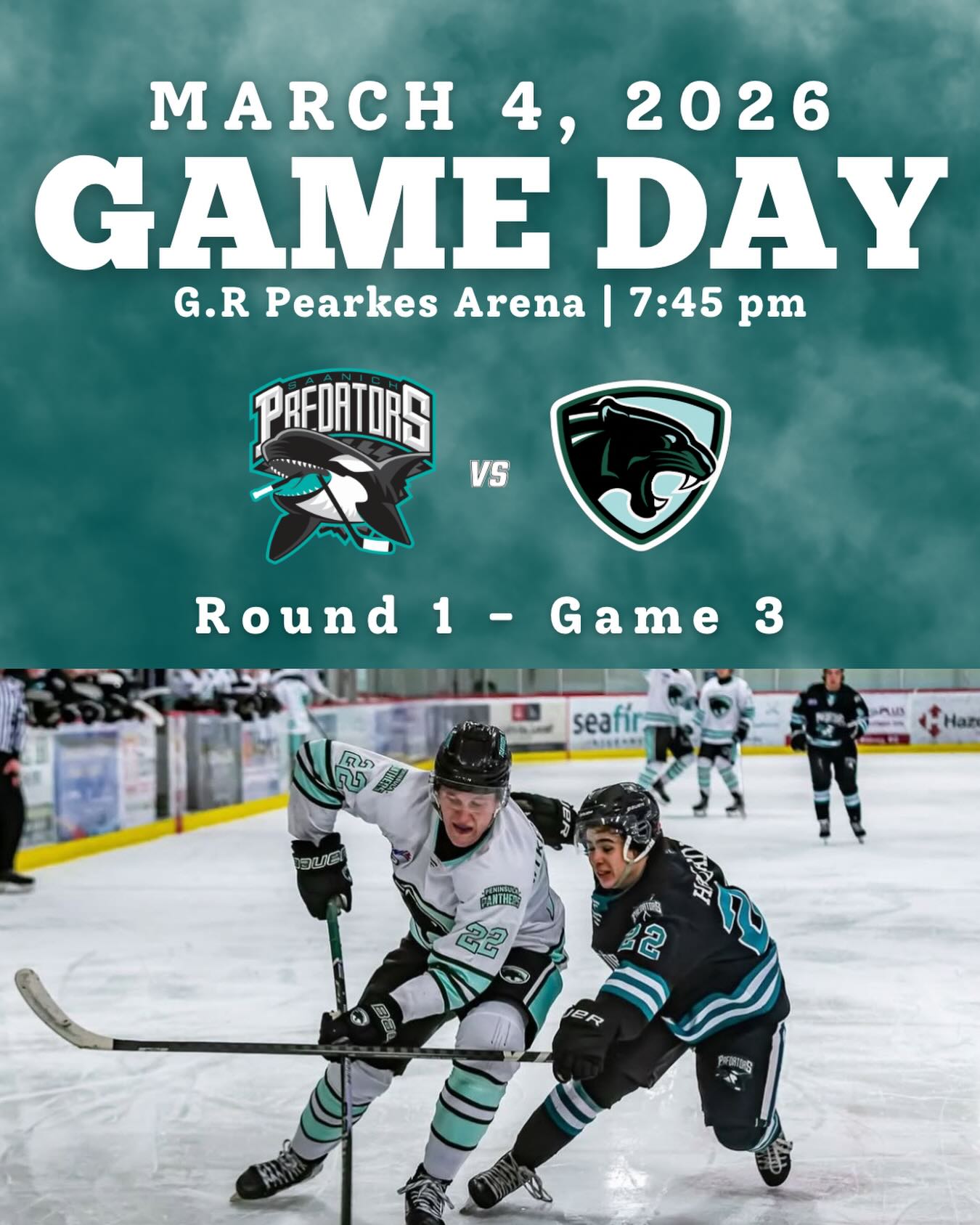 Back at home tonight for Game 3! Puck drop 7:45.